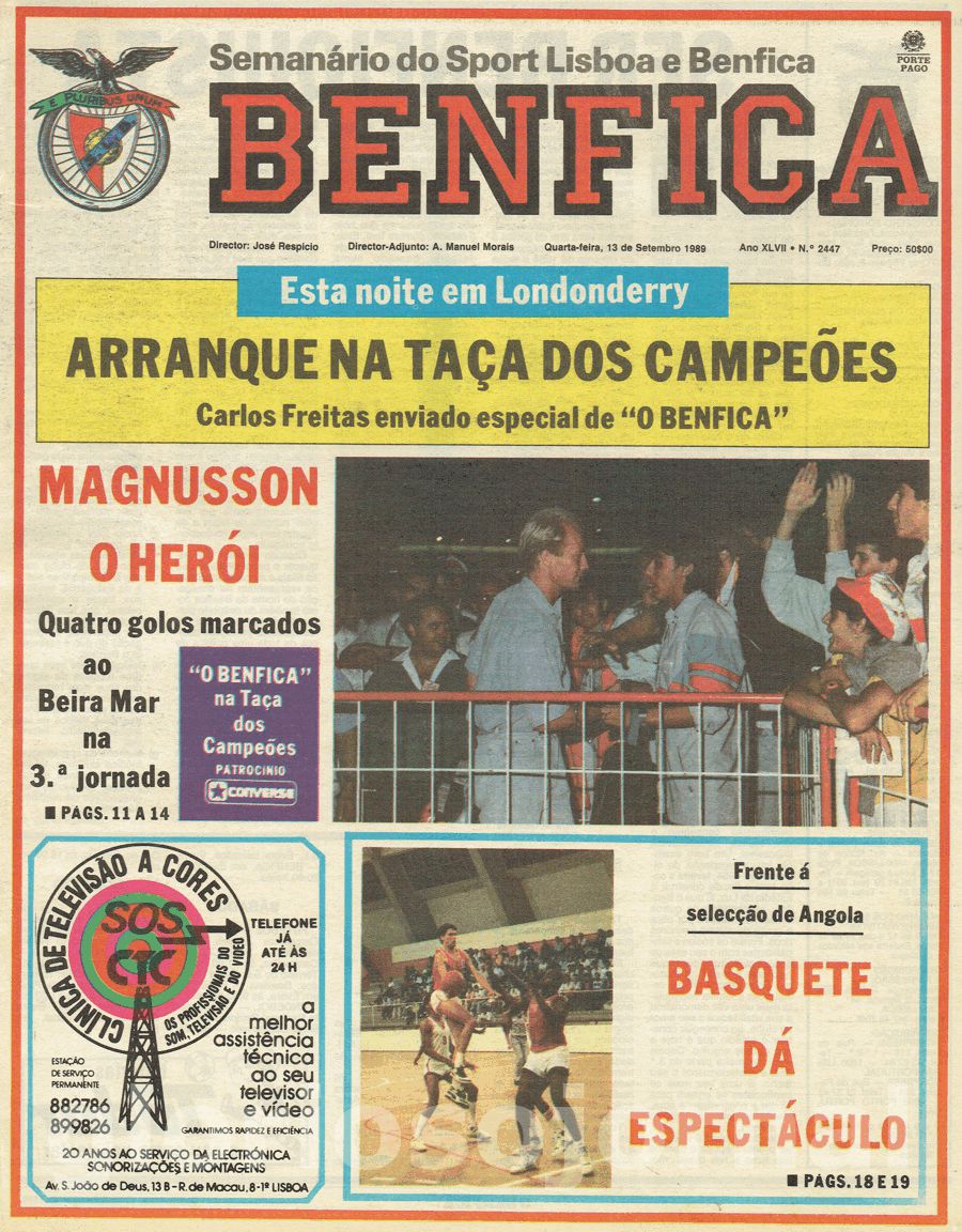 jornal o benfica 2447 1989-09-13